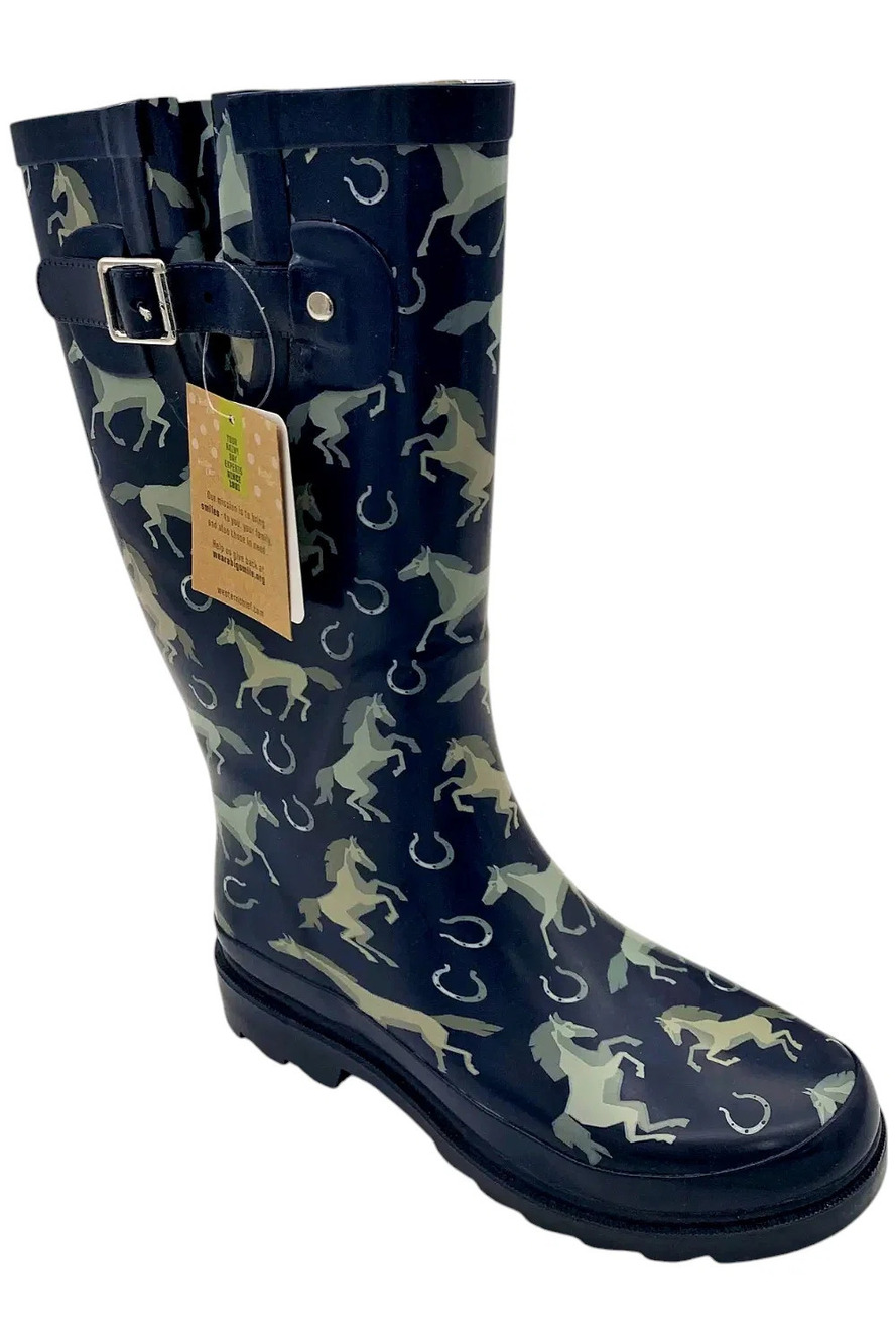 Western Chief Women's Classic Tall Rain Boot Unicorn Navy - Medium